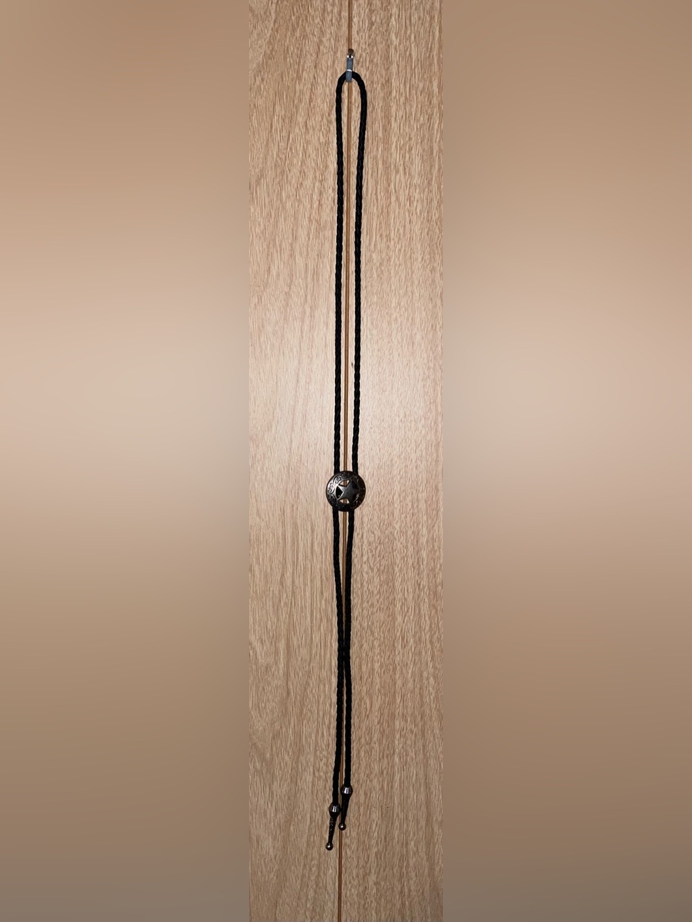 Western Star Bolo Tie in Black with Silver-Toned Concho